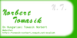 norbert tomasik business card